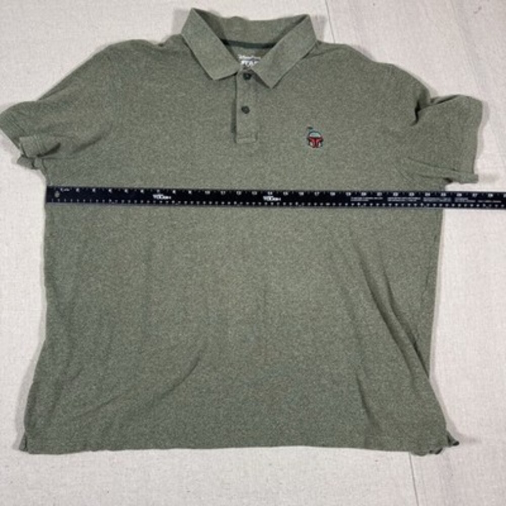 Disney Parks Star Wars Boba Fett Polo Shirt Mens XL Green 100% Cotton Golf - Picture 4 of 9